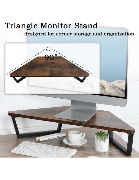 Soporte de Monitor Triangular TEAMIX 66x32 cm Madera Metal