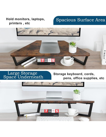 Soporte de Monitor Triangular TEAMIX 66x32 cm Madera Metal