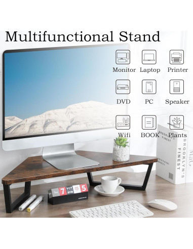 Soporte de Monitor Triangular TEAMIX 66x32 cm Madera Metal