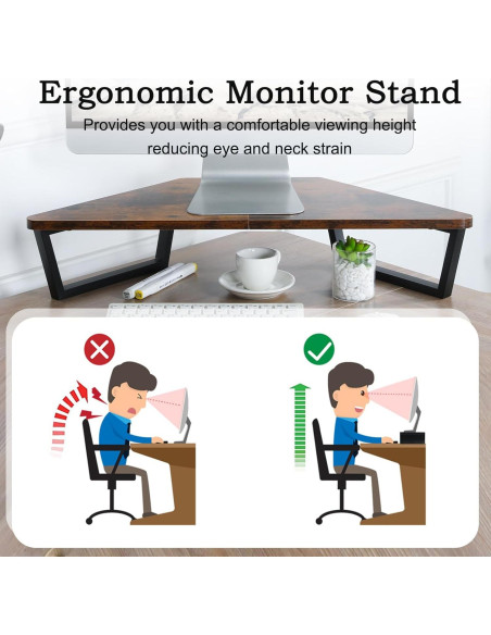 Soporte de Monitor Triangular TEAMIX 66x32 cm Madera Metal