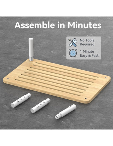 Soporte para Monitor de Bambú WELL WENG - Paquete de 2, 4 Alturas Soporte para Monitor de Bambú WELL WENG - Paquete de 2, 4 Alturas