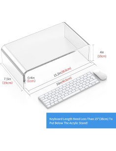 Soporte de Monitor Acrílico Beimu 40.64x19.05x10.16 cm 1 Nivel 2