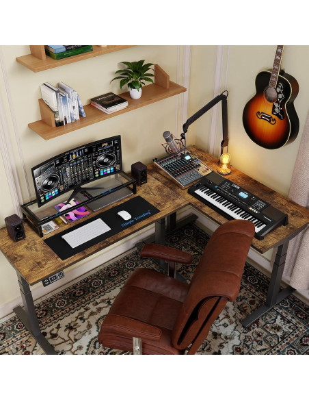 Soporte Elevador Doble para Monitor Simple Trending Vidrio 81.28x25.4cm