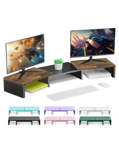 Soporte Doble para Monitor OUTIOE de Madera 101.6x22.9cm