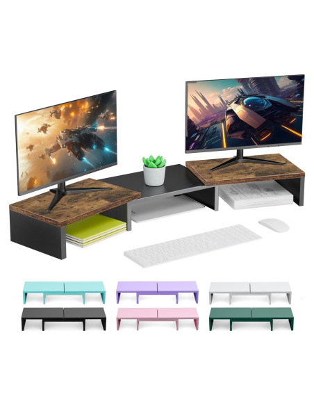 Soporte Doble para Monitor OUTIOE de Madera 101.6x22.9cm