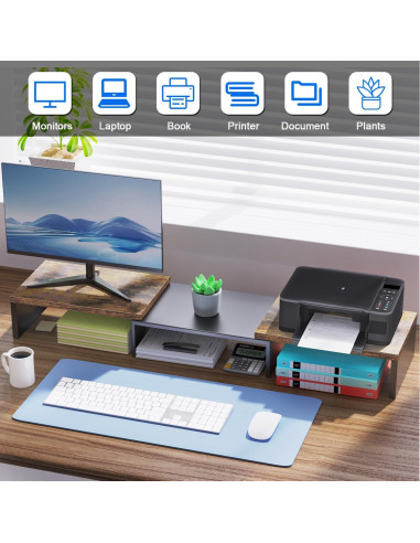 Soporte Doble para Monitor OUTIOE de Madera 101.6x22.9cm