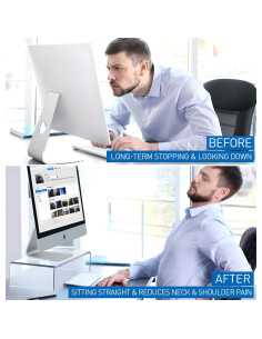 Soporte de Monitor Acrílico Transparente Egchi 1 Nivel 10cm 2