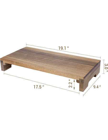 Soporte para Monitor de Madera Acacia MyGift - Elevador Ergonomico
