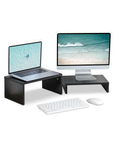 Soporte Elevador de Monitor TEAMIX Negro 2 Niveles Ajustable