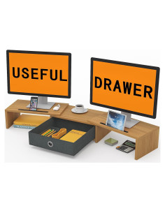 Soporte Doble Monitor WESTREE con Cajón Ajustable 45.36kg