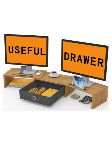 Soporte Doble Monitor WESTREE con Cajón Ajustable 45.36kg