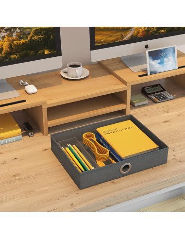 Soporte Doble Monitor WESTREE con Cajón Ajustable 45.36kg