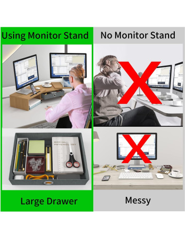 Soporte Doble Monitor WESTREE con Cajón Ajustable 45.36kg