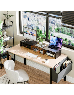 Soporte Elevador de Monitor Simple Trending 3 Estantes Ajustable Negro 2