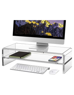 Soporte de Monitor Acrílico Wymexen 2 Niveles 40.6x20.3 cm