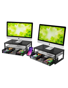 Soporte para Monitor Ergonómico Simple Trending 2 Niveles Negro