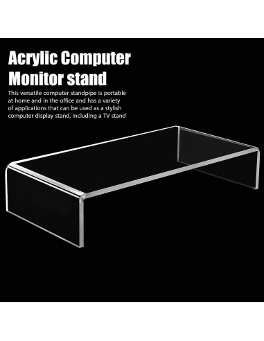 Soporte de Monitor Acrílico Jetec 2 Pcs 41x20x8 cm Transparente