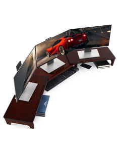 Soporte para Monitor Nnewvante de Bambú Ajustable 3 Estantes