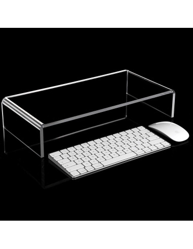 Soporte de Monitor Acrílico Jetec 2 Pcs 41x20x8 cm Transparente