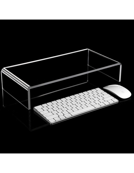Soporte de Monitor Acrílico Jetec 2 Pcs 41x20x8 cm Transparente