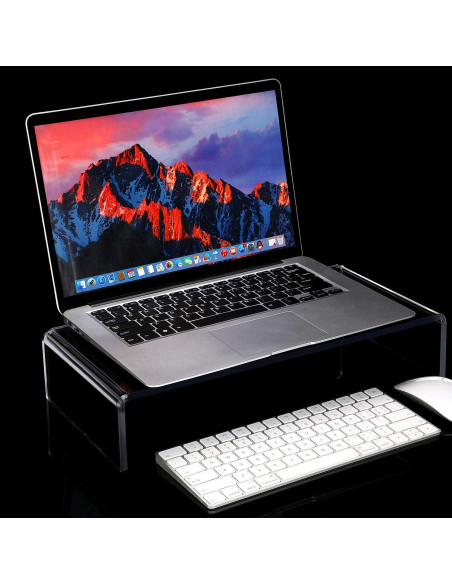 Soporte de Monitor Acrílico Jetec 2 Pcs 41x20x8 cm Transparente