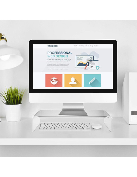 Soporte de Monitor Acrílico Jetec 2 Pcs 41x20x8 cm Transparente