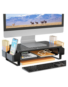 Soporte para Monitor WALI STT007 con Cajón y Almacenamiento