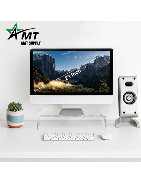 Soporte de Monitor Acrílico AMT 40.64x19.05 cm para PC/Laptop