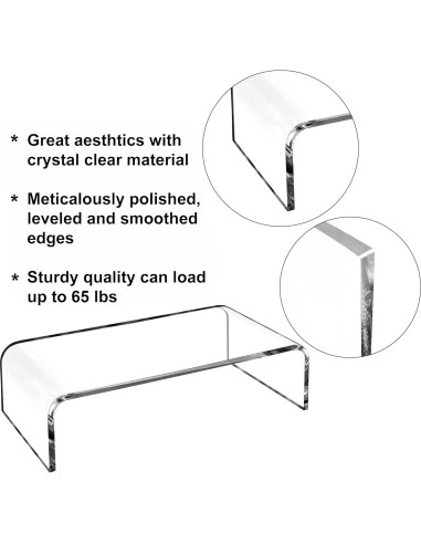 Soporte de Monitor Acrílico AMT 40.64x19.05 cm para PC/Laptop