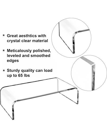 Soporte de Monitor Acrílico AMT 40.64x19.05 cm para PC/Laptop