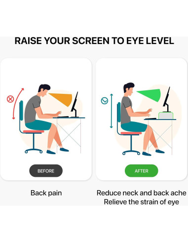 Soporte de Monitor Acrílico AMT 40.64x19.05 cm para PC/Laptop