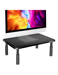 Soporte para Monitor Metal Negro 3 Alturas Ajustables 37.1x24.1cm