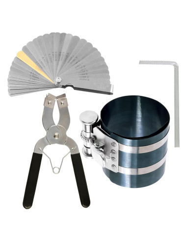 Swpeet Kit 4Pcs Compresor de Anillos de Pistón 75mm