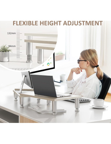 Soporte Doble para Monitor AX WABER Ajustable 74.2-108 cm