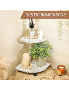 Soportes de Madera Tikea Estilo Granja - Paquete de 2 Blancos 2