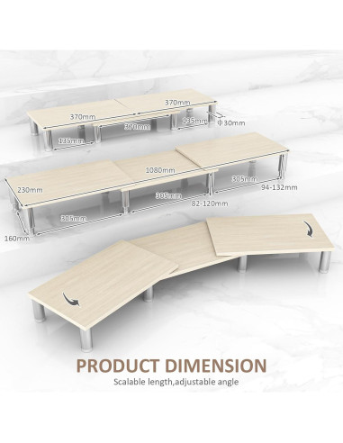 Soporte Doble para Monitor AX WABER Ajustable 74.2-108 cm