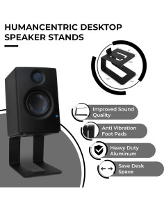 Soportes de Altavoces de Escritorio HumanCentric Aluminio Negro 2