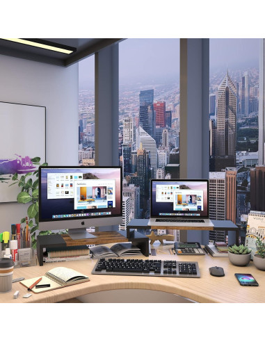 Soporte Doble para Monitor WESTREE - Elevador Ajustable 96.5 cm