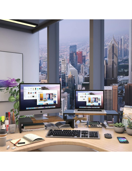 Soporte Doble para Monitor WESTREE - Elevador Ajustable 96.5 cm