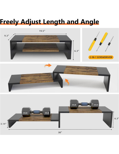 Soporte Doble para Monitor WESTREE - Elevador Ajustable 96.5 cm