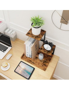 Estante de Escritorio ELITEROO 3 Niveles Madera y Metal Marrón 2