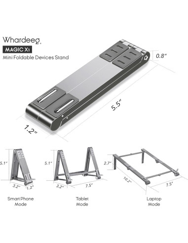 Soporte Multifuncional 3-en-1 Whardeeg Magic X1 Plata
