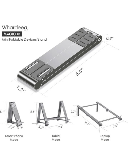 Soporte Multifuncional 3-en-1 Whardeeg Magic X1 Plata