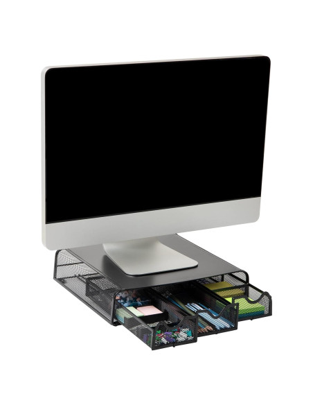 Soporte Ergonómico para Monitor Mind Reader, Malla Metal, 33.65x31.75cm