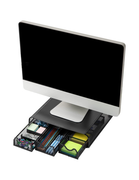 Soporte Ergonómico para Monitor Mind Reader, Malla Metal, 33.65x31.75cm