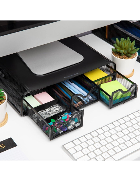 Soporte Ergonómico para Monitor Mind Reader, Malla Metal, 33.65x31.75cm