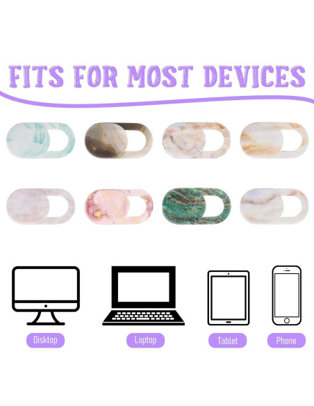 8 Cubiertas de Privacidad para Cámara YUXMU Colorido Mármol 8 Cubiertas de Privacidad para Cámara YUXMU Colorido Mármol