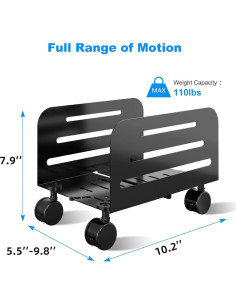 Soporte Móvil para CPU Suptek Ajustable 14-25 cm Negro 2