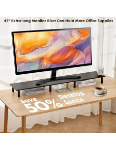 Soporte para Monitores Duales La Jaco 120 cm Negro Ergonómico 2