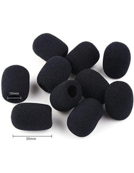 10 Fundas de Espuma para Micrófono Mini Auricular 35mm